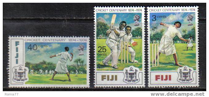 E219 - FIJI , N. 324/326  ***  Cricket Centenary - Cricket