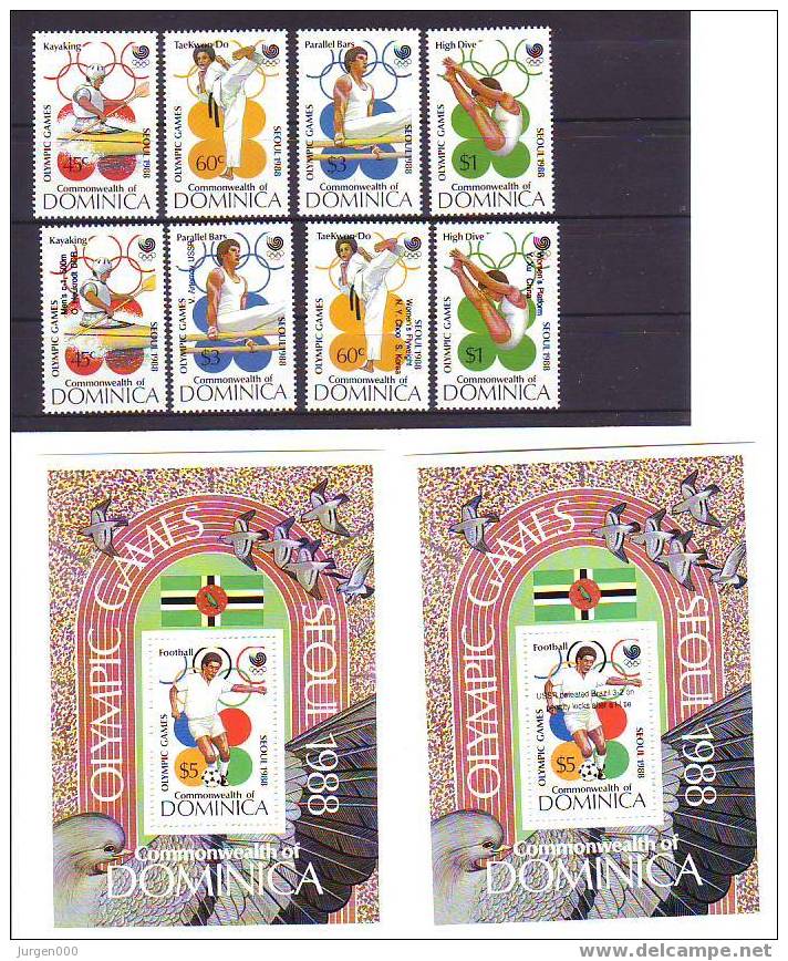 Dominica Nr 1081/1084, BL127, 1189/1192, BL146 **, Michel = 22 € (X09179) - Estate 1988: Seul