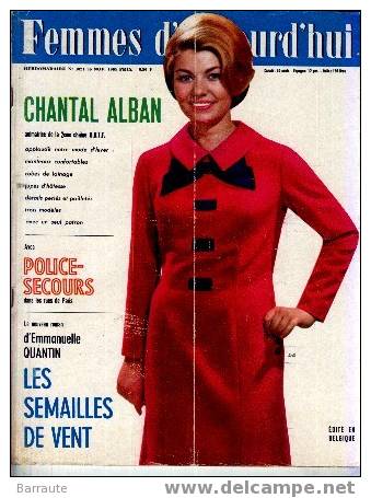 Femmes D´aujourd´hui N° 1021 Du 26/11/1964 Couverture Avec Chantal ALBAN - Moda