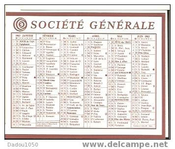 Calendrier De Poche 1983 Société Générale - Petit Format : 1981-90