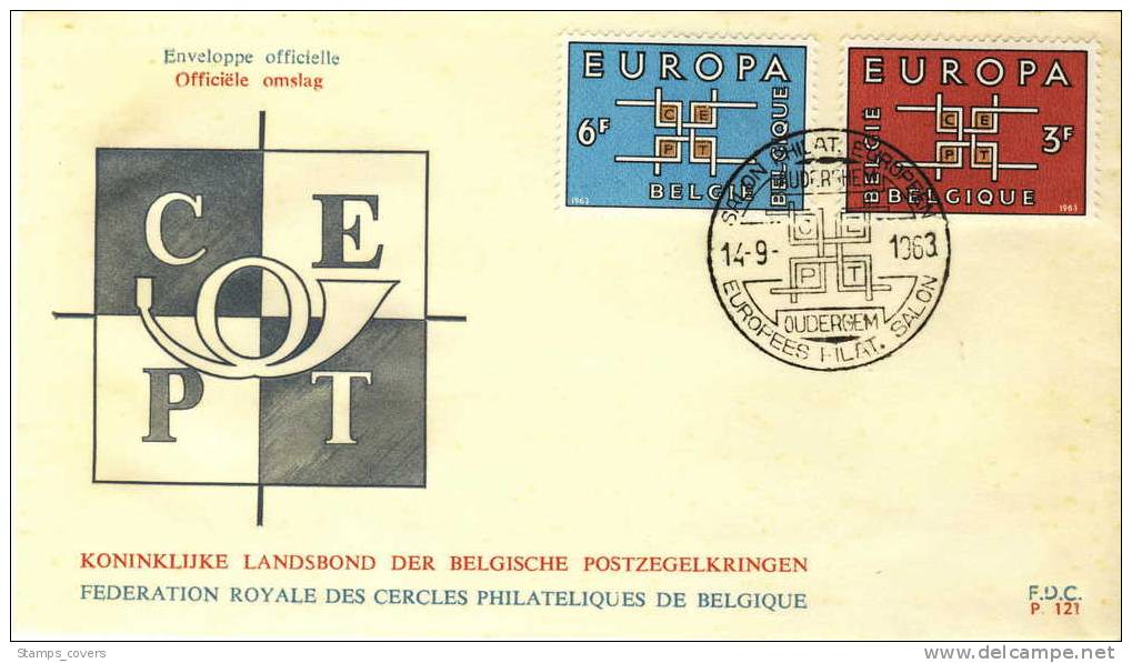 BELGIUM FDC COB 1260/61 EUROPA 1963 - 1963
