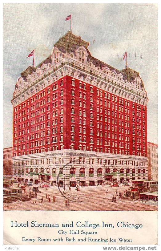 Chicago - Illinois - Hotel Sherman And College Inn - 1914 - Voyagée - Animée - Chicago