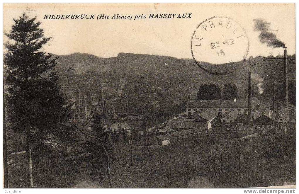 68 NIEDERBRUCK (envs De Massevaux) Vue Générale, Usines, Ed ?, 1915 - Masevaux