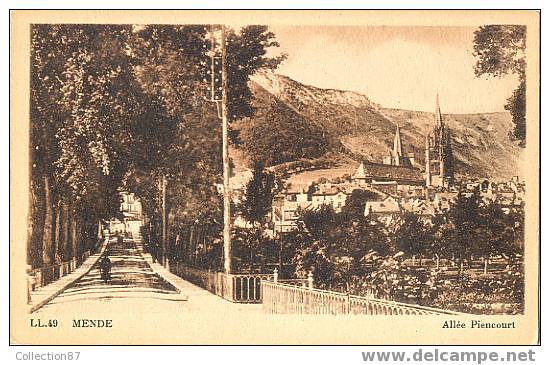 48 - LOZERE - MENDE - ALLEE  PIENCOURT - Edit. L.L. 49 - Mende