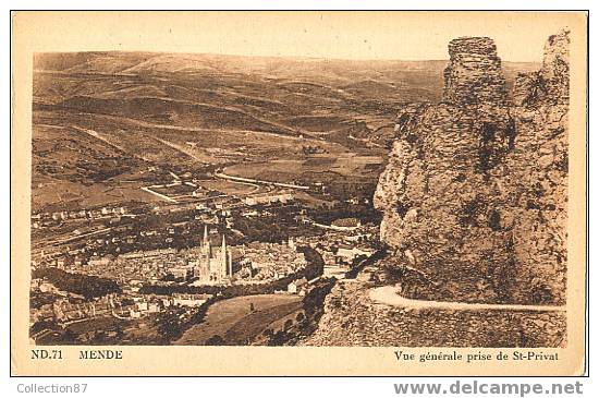 48 - LOZERE - MENDE - BELLE VUE D'ENSEMBLE Prise De ST PRIVAT - Edit. L.L. 71 - Mende