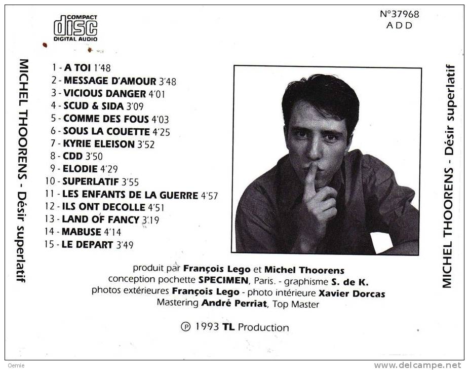 MICHEL  THOORENS   °°   DESIR  SUPERLATIF   Cd 15 Titres - Sonstige - Franz. Chansons