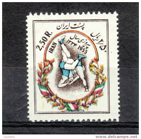 Iran  - N. 845** (Yvert) Lotta: Campionato  1955 - Lutte