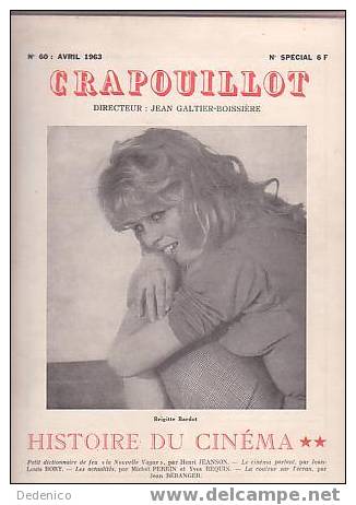Brigitte  BARDOT :  RARE  :  " LE CRAPOUILLOT  "  N° 60. AVRIL 1963 - Magazines