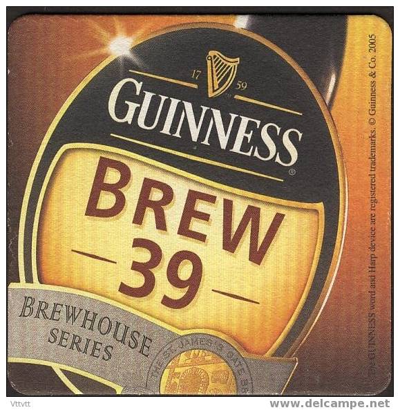 Sous-Bock GUINNESS BREW 39, Brewhouse Séries - Sous-bocks