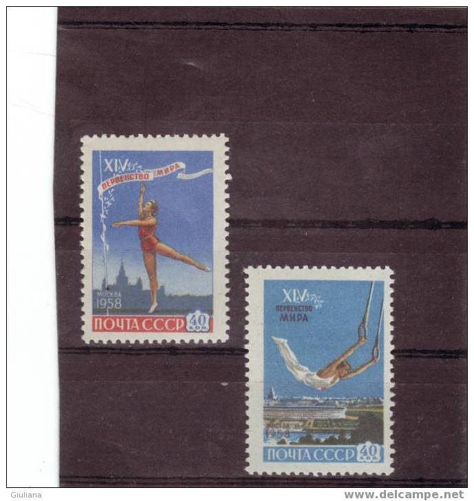 Urss - Serie  N. 2061/62** (Yvert) Ginnastica: 14^ Campionati Del Mondo  1958 - Gymnastics