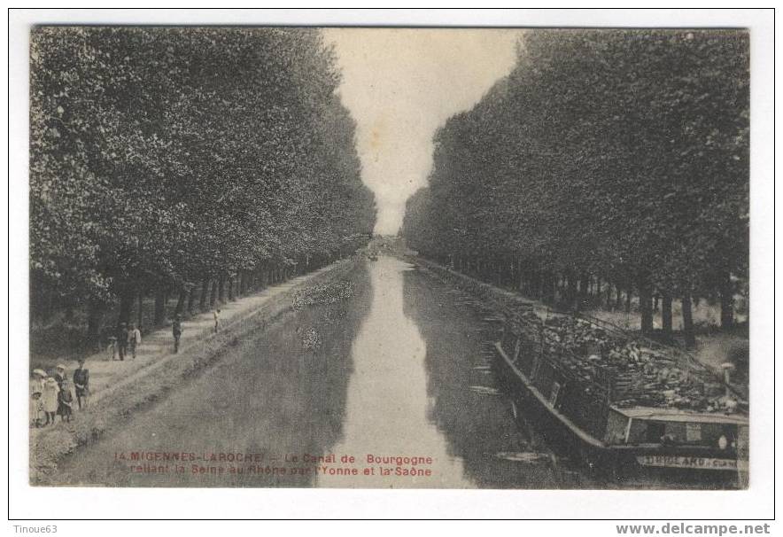 *89 - YONNE - MIGENNES-LAROCHE - Le Canal De Bourgogne Reliant La Seine Au Rhône Par L'Yonne Et La Saône - Péniche - Migennes