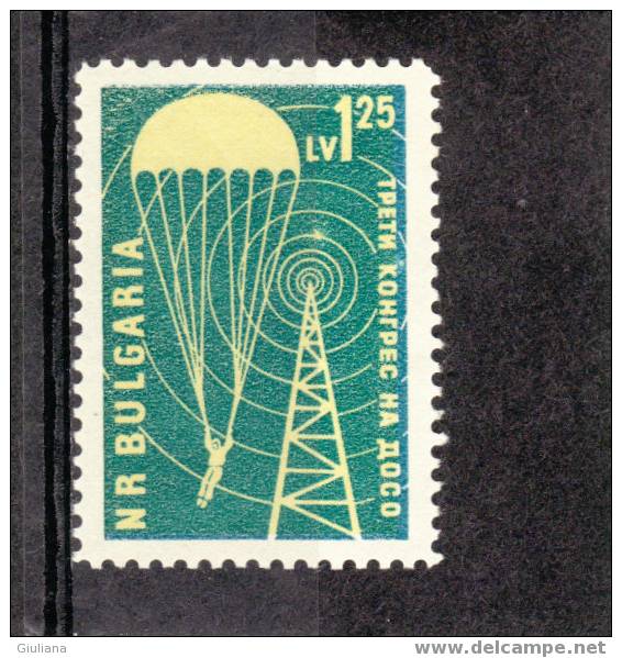 Bulgaria    - N.993** (Yvert)  Paracadutismo: 3^ Congresso Ausiliari Volontari Difesa  1960 - Parachutting