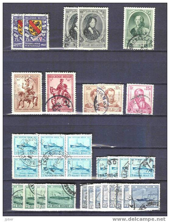 (R237) Belgique - Lot 1940-46 - Armoiries Des Provinces ,princes, St Martin, Savants, Malle Ostende-douvre - Gebraucht