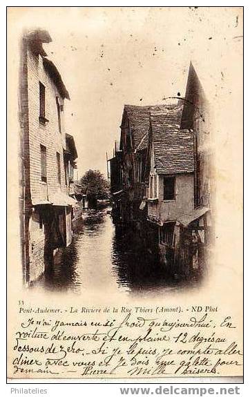 PONT AUDEMER  RIVIERE DE LA RUE THIERS 1903 - Pont Audemer