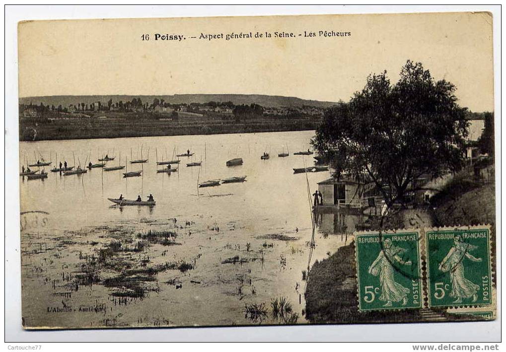 J25 - POISSY - Aspect Général De La Seine - Les Pêcheurs (1915) - Poissy