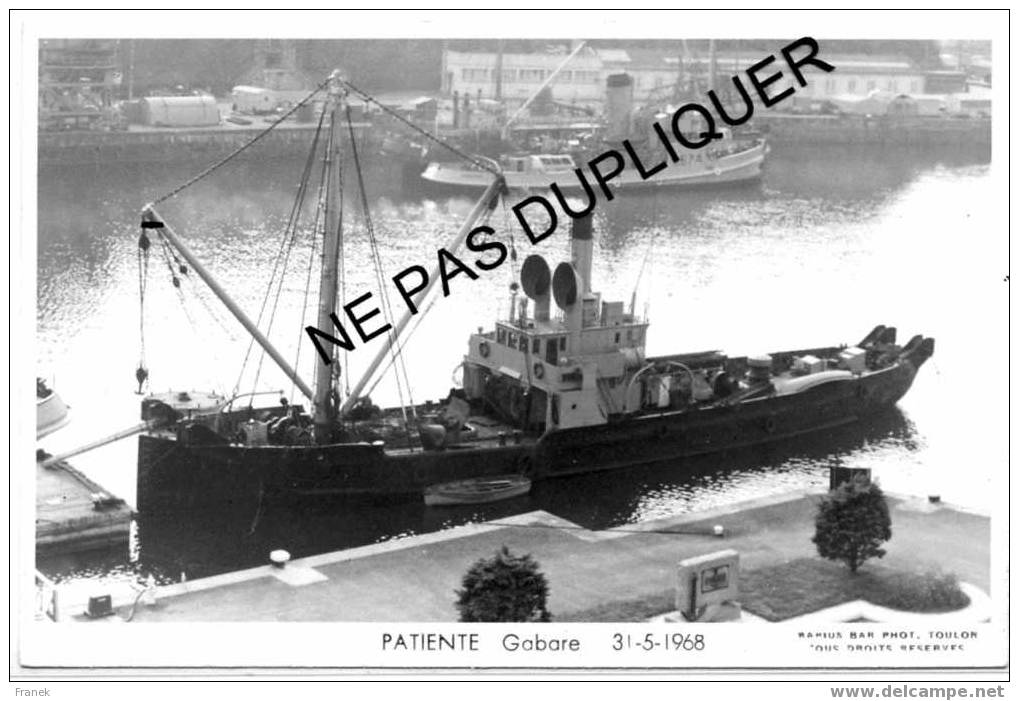 3588 Gabare "PATIENTE" (31-05-1968) - Marine Nationale - Photo Marius Bar - Teams