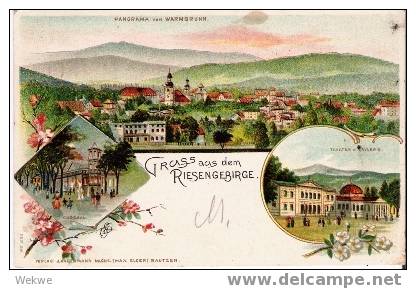 Pra004/ Warmbrunn/Riesengebirge – Panorama Sowie Theater Und Kursaal – 1899 - Sudeten