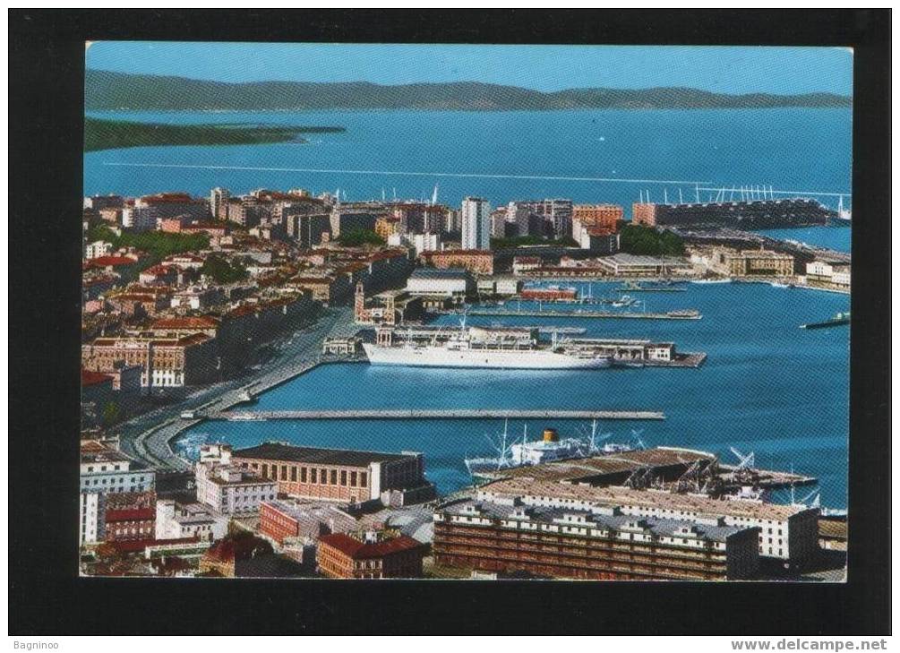 TRIESTE ITALIA Postcard Port With Passenger Ship - Other & Unclassified