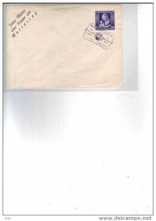 AUSTRIA 1936 - Yvert 481 - Annullo Speciale Illustrato - Festa Della Madre - Covers & Documents