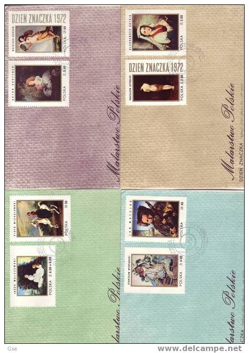 POLONIA 1972 - 4 FDC - Yvert  2031/8 - Annullo Speciale Illustrato - Nudi - Nudes