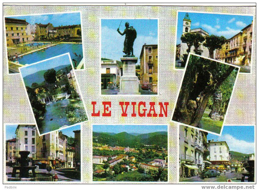 Carte Postale De Le Vigan - Diverses Vues De La Ville, La Piscine, Rue Commerçante, Fontaine - Le Vigan