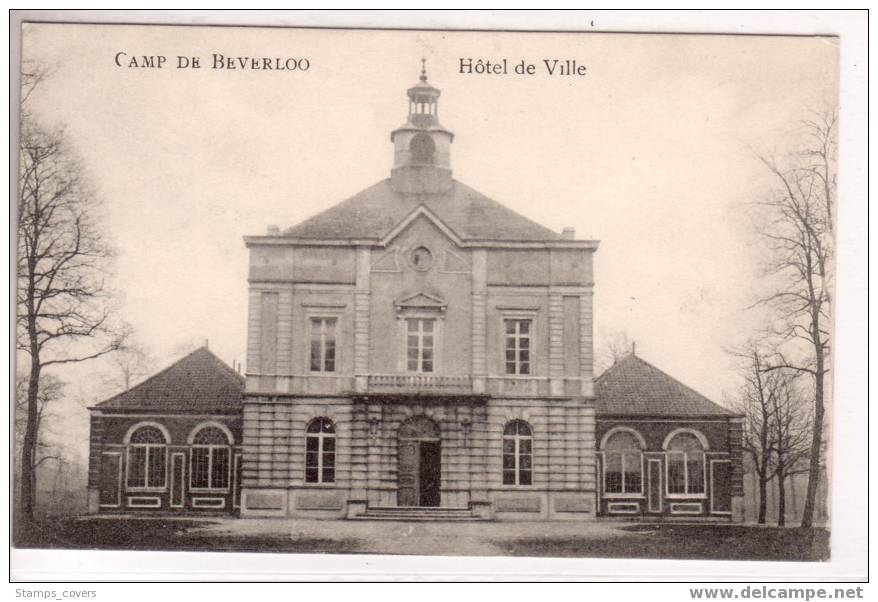 BELGIUM OLD POST CARD CAMP DE BEVERLOO HOTEL DE VILLE - Leopoldsburg (Camp De Beverloo)