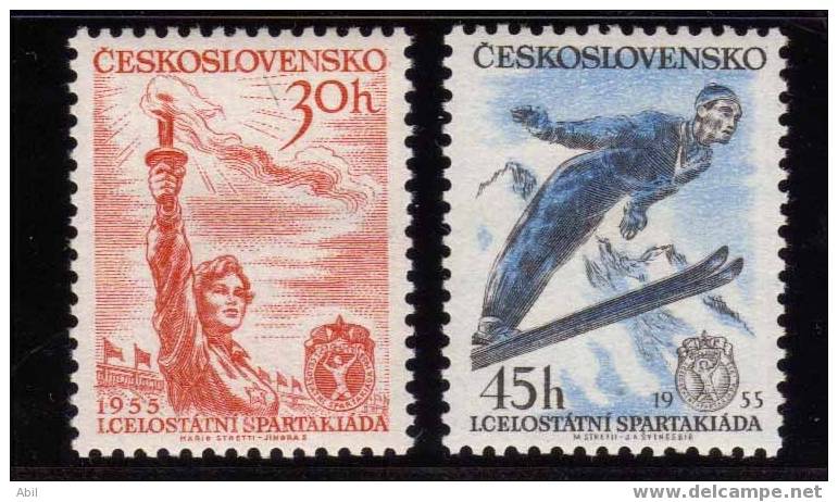Tchécoslovaquie 1955 N° Y.T. : 790 à 791* - Unused Stamps