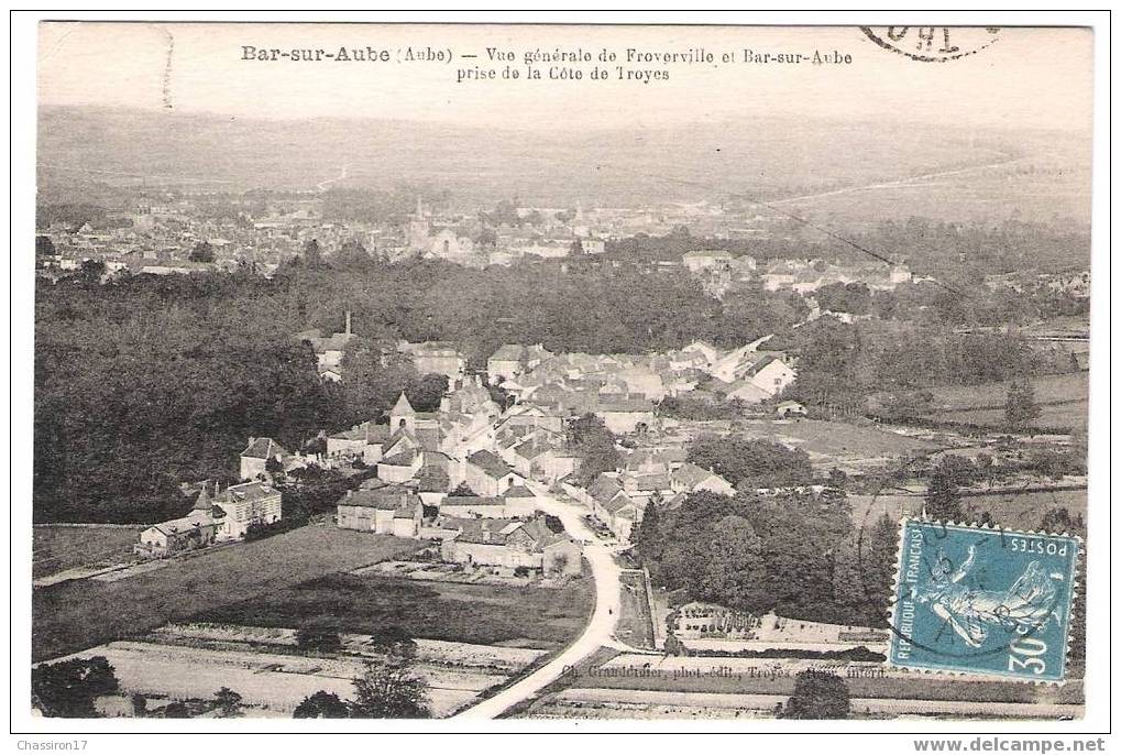 10 - BAR-sur-AUBE - Vue Générale De Froverville Et Bar-sur-Aube Prise De La Côte De Troyes - Bar-sur-Aube