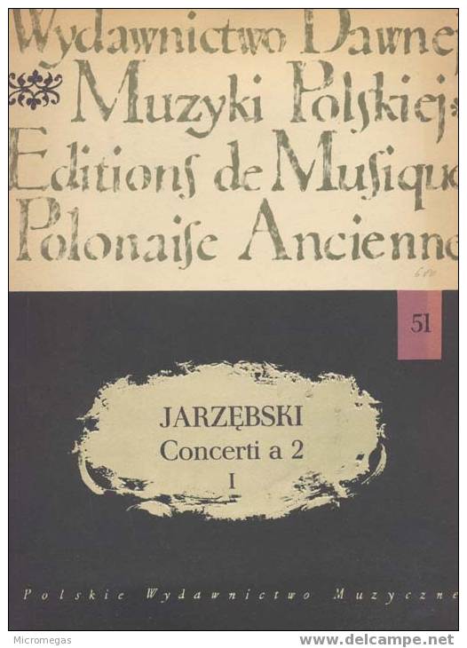 Jarzebski : Concerti A 2 Voci Con Basso Continuo - Andere & Zonder Classificatie