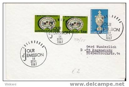 L052/  LUXEMBURG - Porzellan  14. Sept. 1967 – Tarifgerecht Auf FDC Nach Deutschland - Lettres & Documents