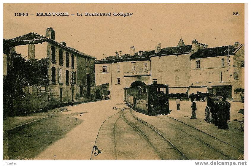 24 - BRANTOME - Le Boulevard Coligny - Beau Plan De Tramway - Brantome
