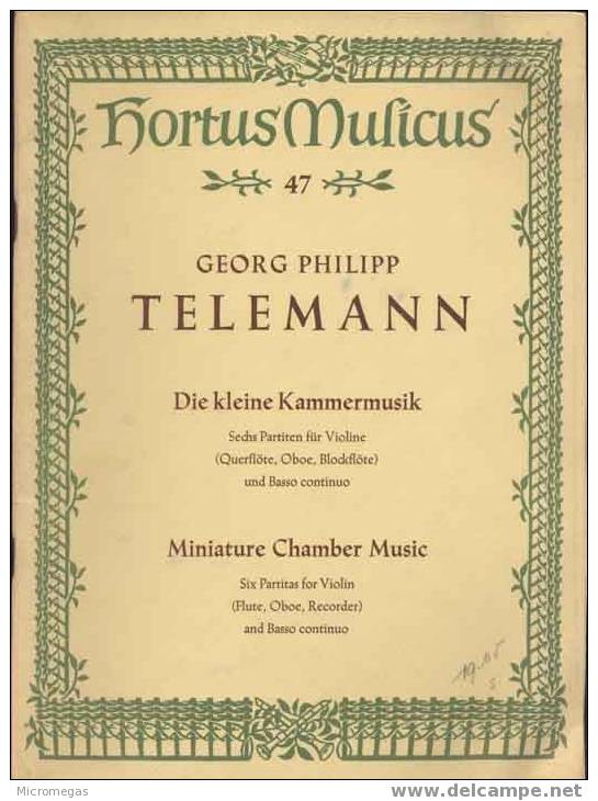 Telemann : 6 Partitas Pour Violon Et B.c. - Sonstige & Ohne Zuordnung