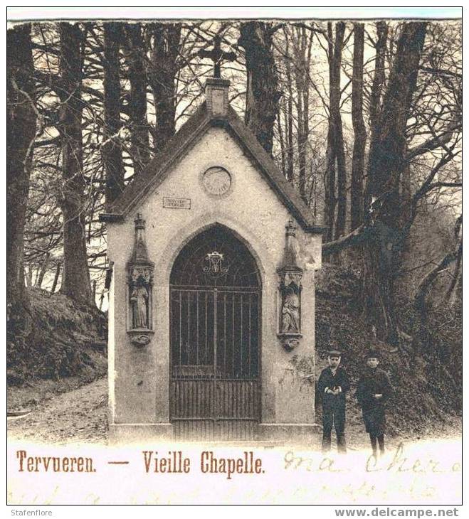 TERVUEREN VIELLE CHAPELLE  OUDE KAPPEL MET DORPSZICHT FIJNE DETAILS  VERMOEDELIJK 1899 - Tervuren