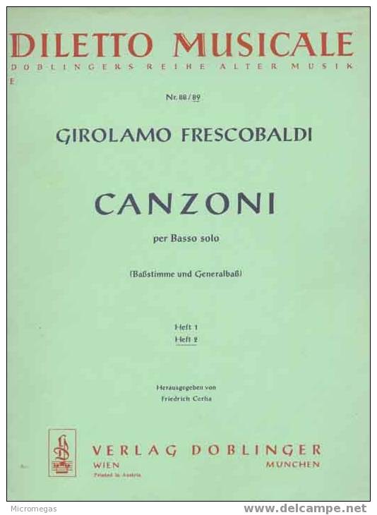 Frescobaldi : Canzoni Pour Basse Solo Et Basse Continue - Other & Unclassified
