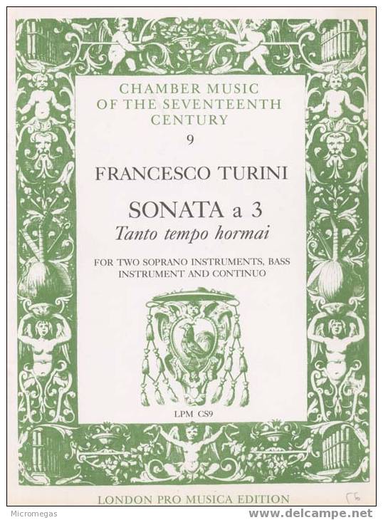 Francesco Turini : Sonata A 3 Pour 2 Instruments Sopranos, Basse Et Continuo. - Other & Unclassified