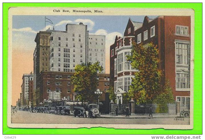 MINNEAPOLIS, MN - CLUB ROW - ANIMATED OLD CARS - TRAVEL IN 1923 - R. STEINMAN & CO - - Minneapolis