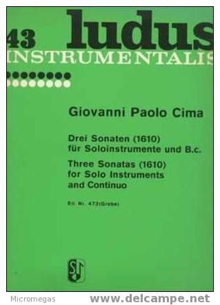 Giovanni Paolo Cima : Sonate En Sol Pour Violon Et B.c. Sonate En Ré Pour Hautbois (violon) Et B.c. - Andere & Zonder Classificatie