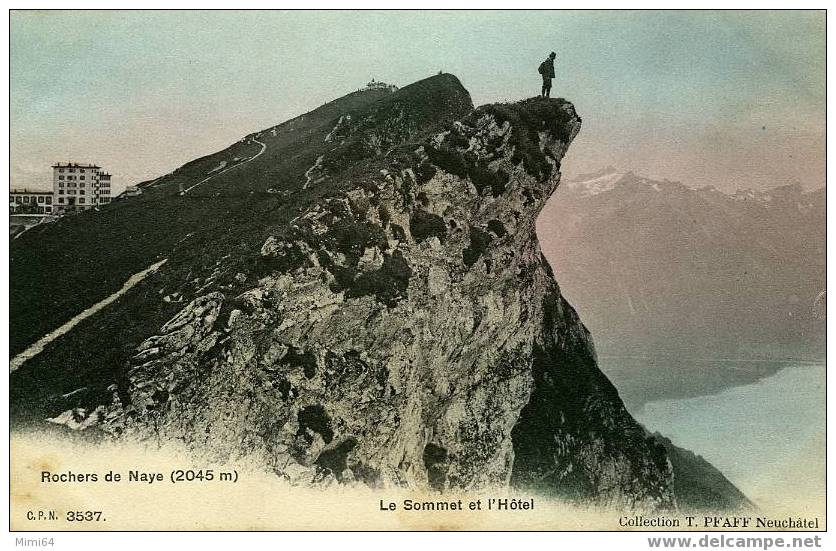 SUISSE .  ROCHERS DE NAYE ( 2045 M ) LE SOMMET ET L´HOTEL - Roche