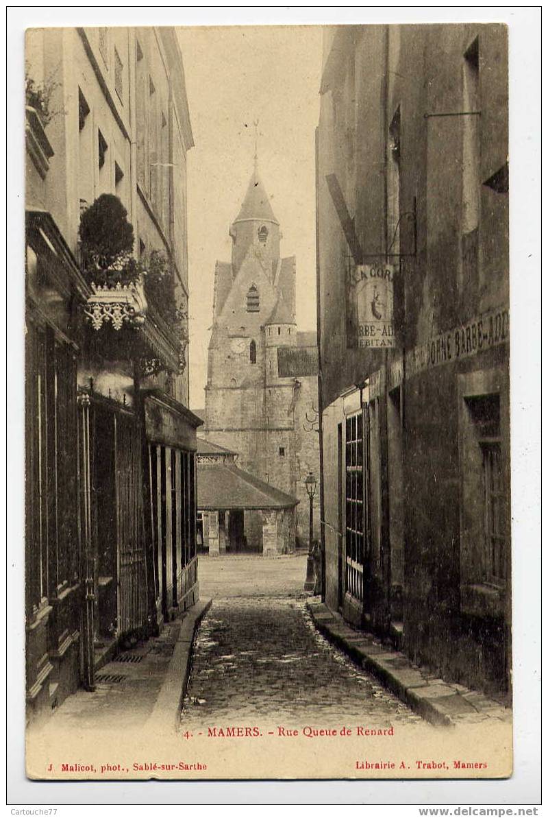 J29 - MAMERS - Rue Queue De Renard (1905 - Très Belles Oblitérations De MONCE-en-SAONOIS - Voir Scan Du Dos) - Mamers