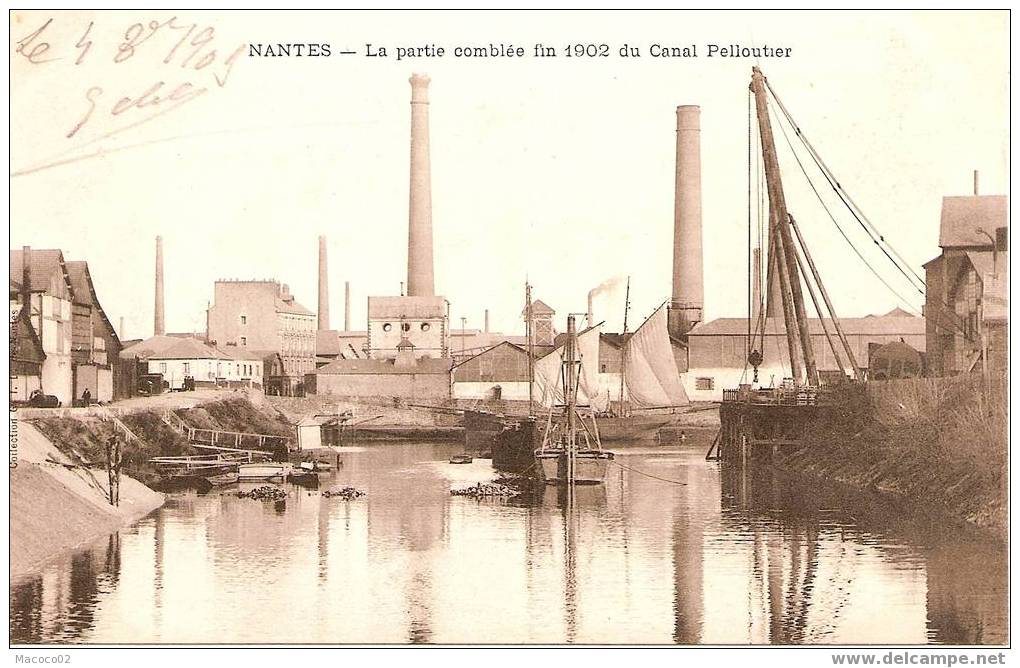 Nantes - La Partie Comblée Fin 1902 Du Canal Pelloutier BELLE CARTE - Nantes