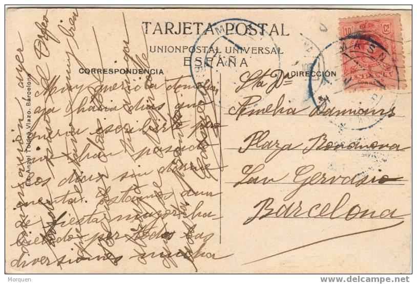 Postal MASNOU (Barcelona) 1918 - Storia Postale