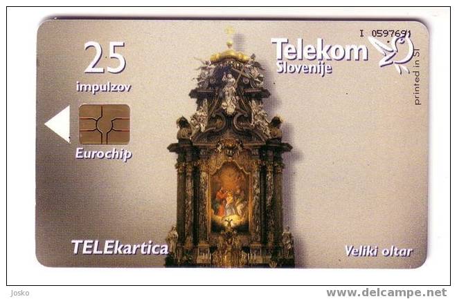 VELIKI OLTAR ( Slovenia Rare Card - 9.980 Ex. ) * Religion Religione Church Eglise Christianity Jesus - Slowenien