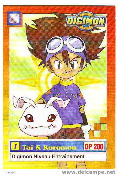 DIGIMON CARTE 1 TAI ET KOROMON - Autres & Non Classés