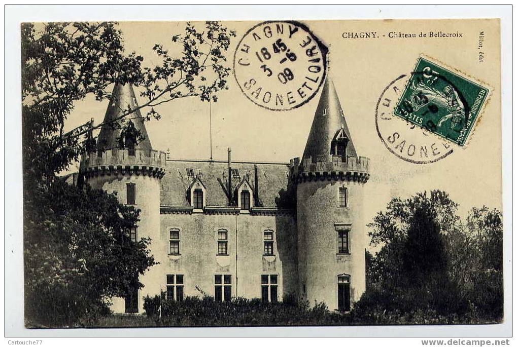 J30 - CHAGNY - Château De BELLECROIX (1909 - Belle Oblitération De Chagny) - Chagny