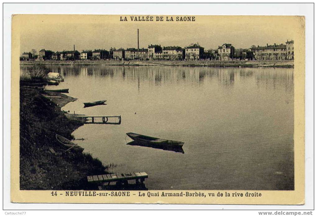 J31 - NEUVILLE-sur-SAÔNE - Le Quai Armand Barbès Vu De La Rive Droite - Neuville Sur Saone