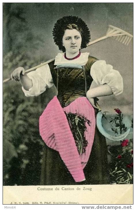 SUISSE . COSTUME DU CANTON DE ZOUG  . - Zug