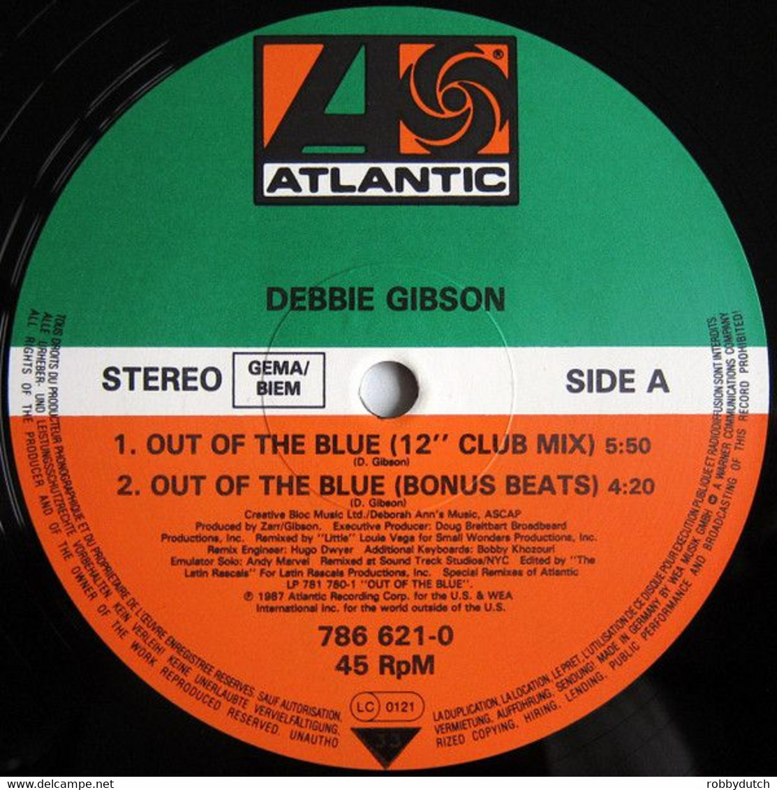 * 12" * DEBBIE GIBSON - OUT OF THE BLUE (1987) - 45 T - Maxi-Single