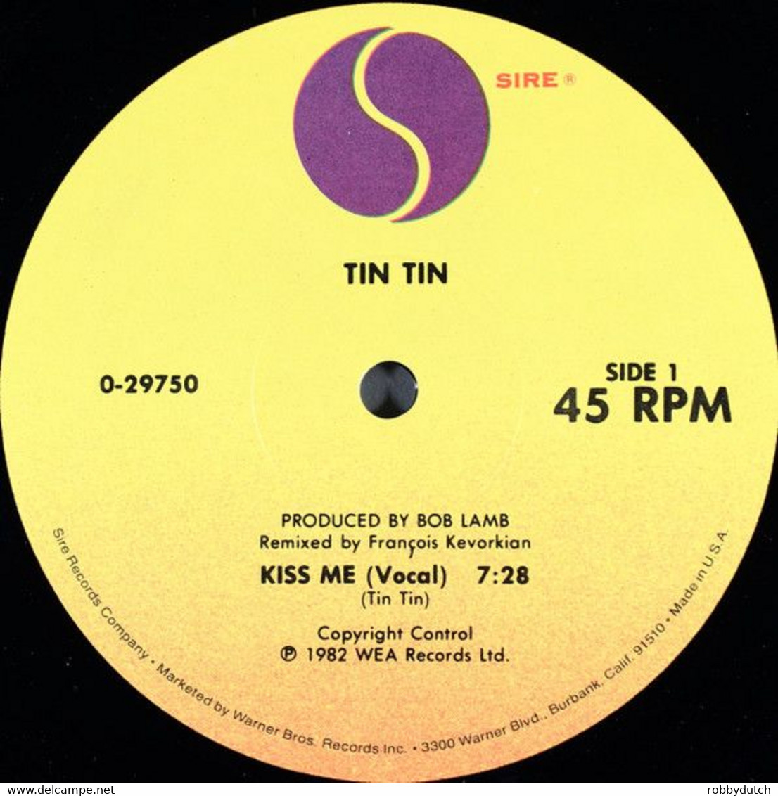 * 12" * TIN TIN (Stephen Duffy) - KISS ME (1983) - 45 Rpm - Maxi-Single