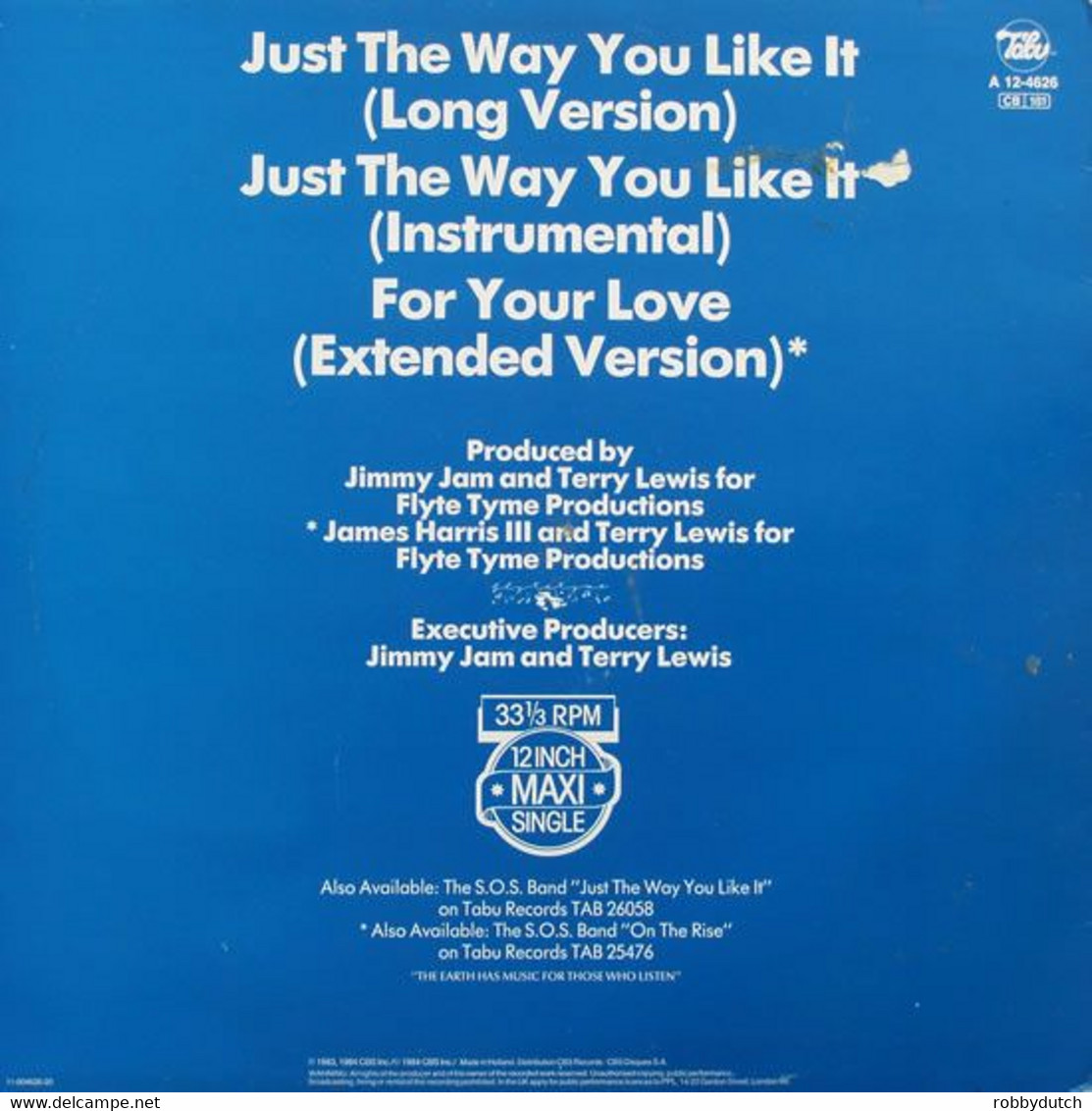 * 12" * S.O.S. BAND - JUST THE WAY YOU LIKE IT (long Version) 1983 - 45 Rpm - Maxi-Single