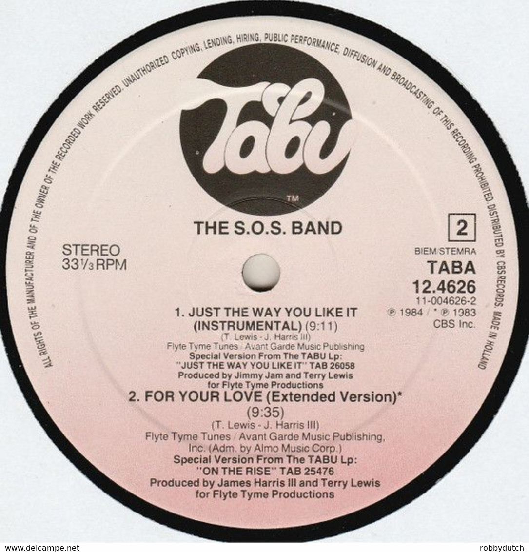 * 12" * S.O.S. BAND - JUST THE WAY YOU LIKE IT (long Version) 1983 - 45 Rpm - Maxi-Single